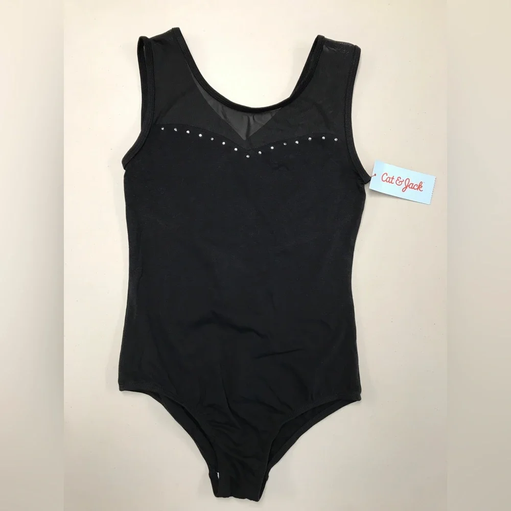 Girls' Dance Tank Mesh Leotard - Cat & Jack - Black XL (14/16)